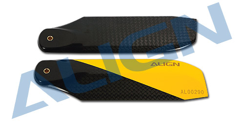 Align 105mm Carbon Fiber Tail Blade - Yellow -ALIGN Sales Store HQ1050F L